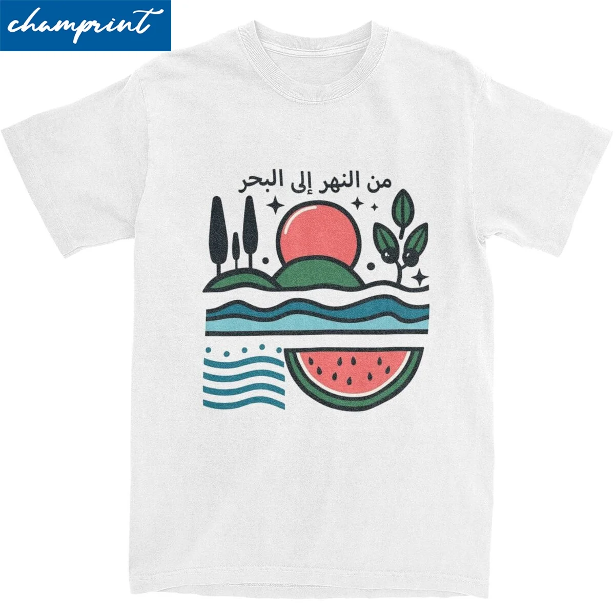 Männer Frauen Wassermelone Oliven Palästina T-Shirts 100% Baumwolle Tops super Kurzarm T-Shirt mit Rundhals ausschnitt 6xl T-Shirt