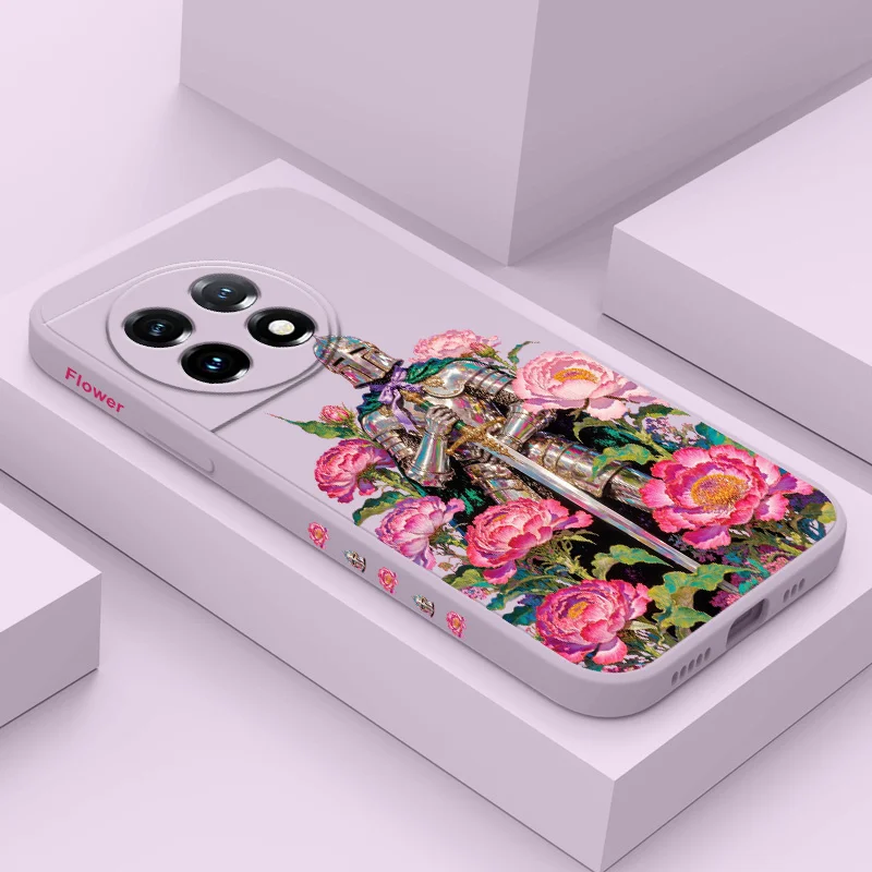 

Rose Knight Phone Case For Oneplus 13 13R 12 12R 11 11R 10 10R 10T 9R 9RT 9 8T 8 7 7T Pro 5G Liquid Silicone Cover