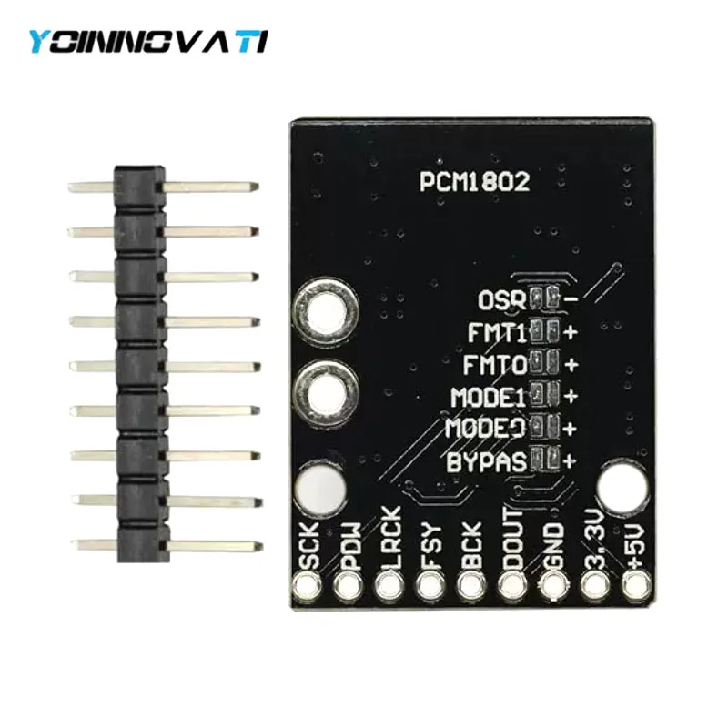 YT MCU-1802 PCM1802 Stereo ADC Module 105dB SNR 24-bit Audio Converter I2S/PCM Interface 16-96kHz for DIY DSP