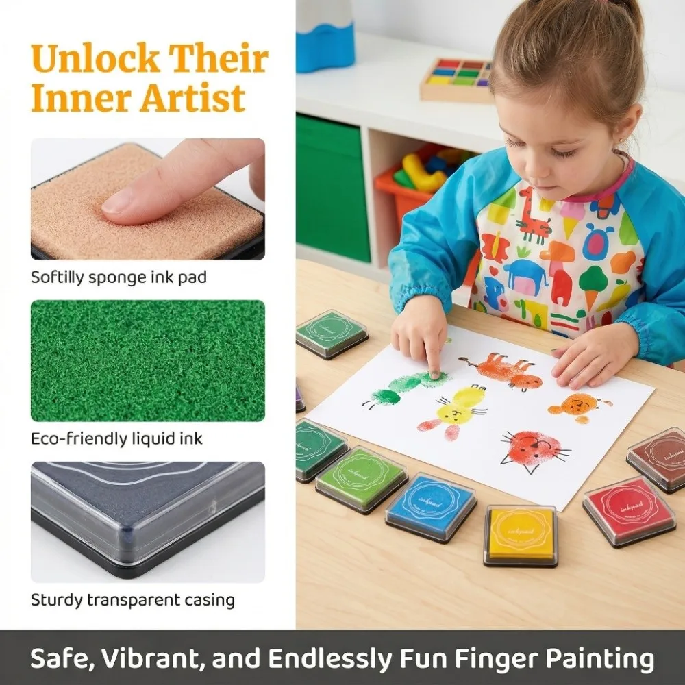 20PCS Paper 20 Colors DIY Ink Pad Washable Safe Craft Ink Pad Colorful Cute Stamp Pad DIY Craft