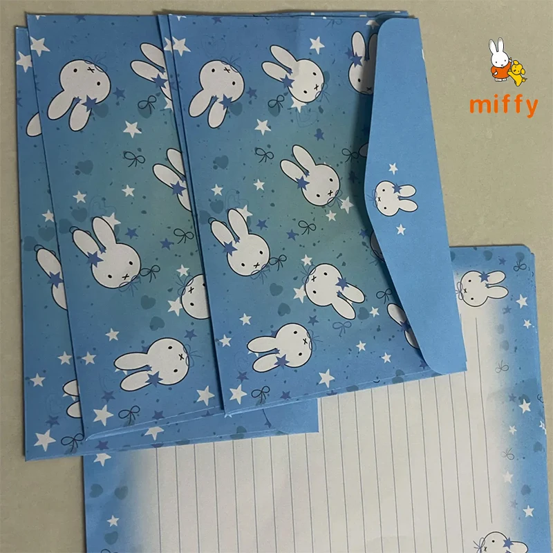 20개 귀여운 미피 봉투와 편지지 도파민 독특한 손글씨 인사말 카드 창의적인 축복 소녀 선물