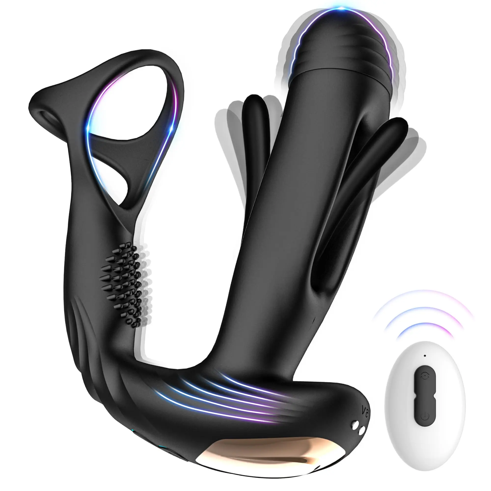 

Prostate Massager Vibrator Has 10 Kinds of Beating and Vibration Settings, Remote Control Plug Vibrator Sex Toy, Sex Toy Vibrat