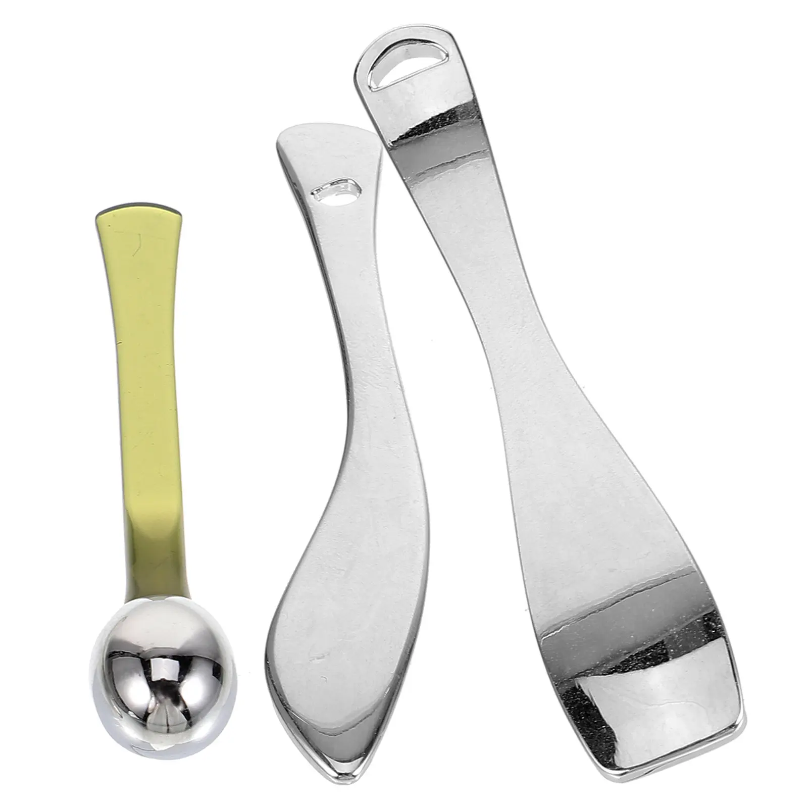 3Pcs Metal Facial Cream Spoon Skincare Spatula for Eye Cream Essence Mask Application Beauty Tool Scoop Spatula