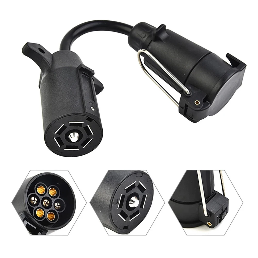 1pc Plastic Trailer Conversion Plug 7-Pin EU Socket To 7-Pin US Plug 7 Blade RV To 7 Way Pin Adapter for Semi-Trailer / Trailer