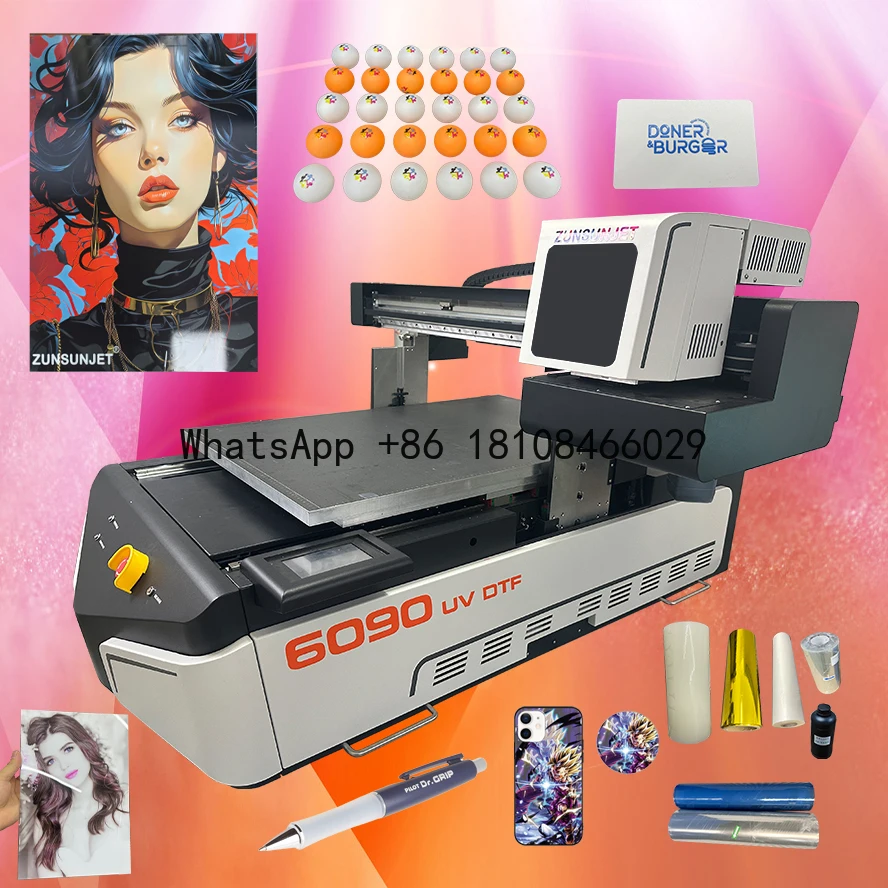 A1 Size a 1 4 6090 A1 Uv Flatbed Printer Printing Uv Dtf Sticker Multifunctional Dtf Uv Printer With Vision Camera