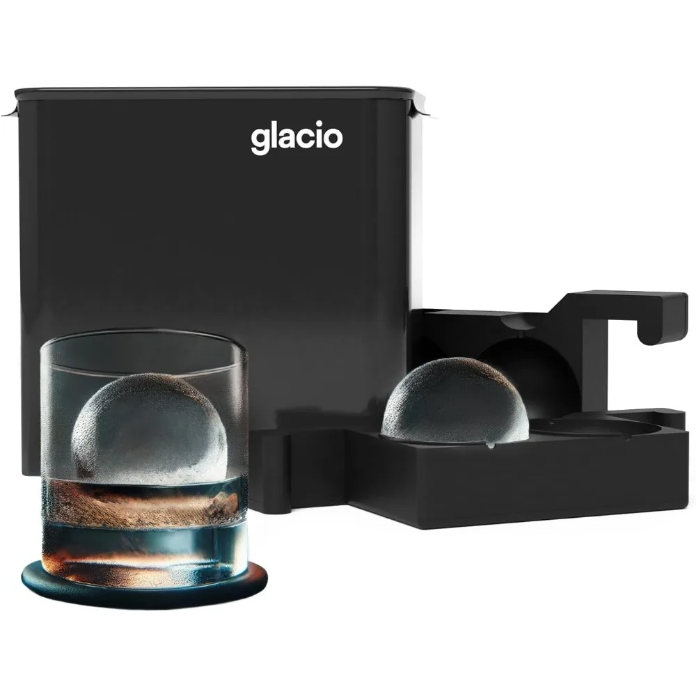 glacio Clear Ice Ball Maker - Crystal Clear 2.4-Inch Ice Spheres - Perfect for Whiskey Enthusiasts and Cocktail Aficionados