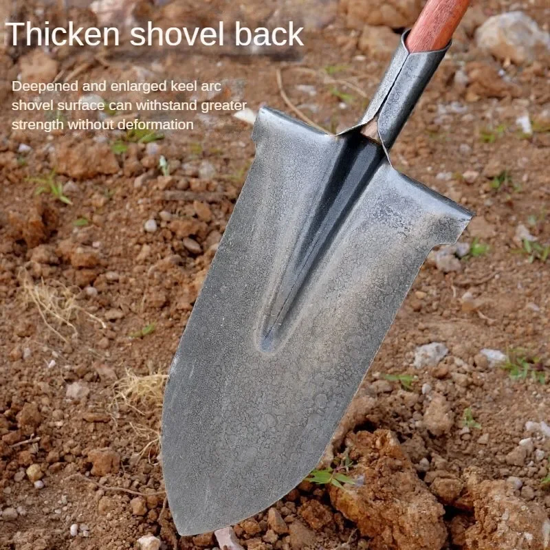 Gardening tools pointed long-head shovel agricultural narrow shovel all-steel soil shovel digging tree shovel