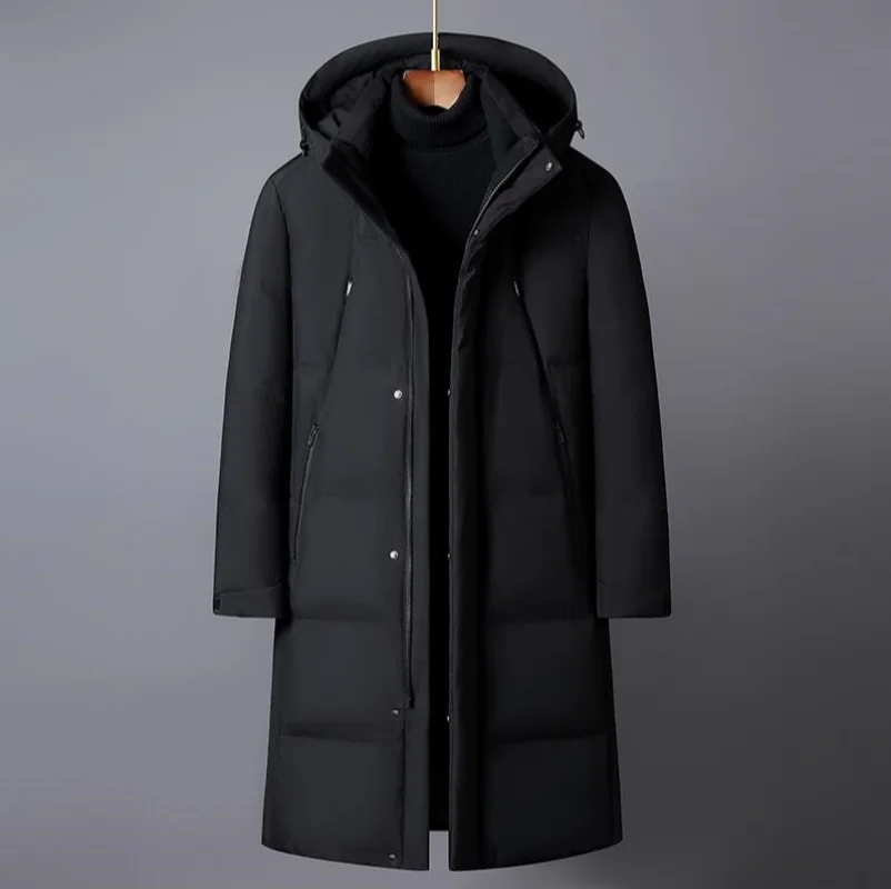 2025 Windbreak Hooded Parkas Male Padded Long duck down Jacket Parkas New Men Casual Parkas Men Wind Breaker Outdoor Snow Jacket