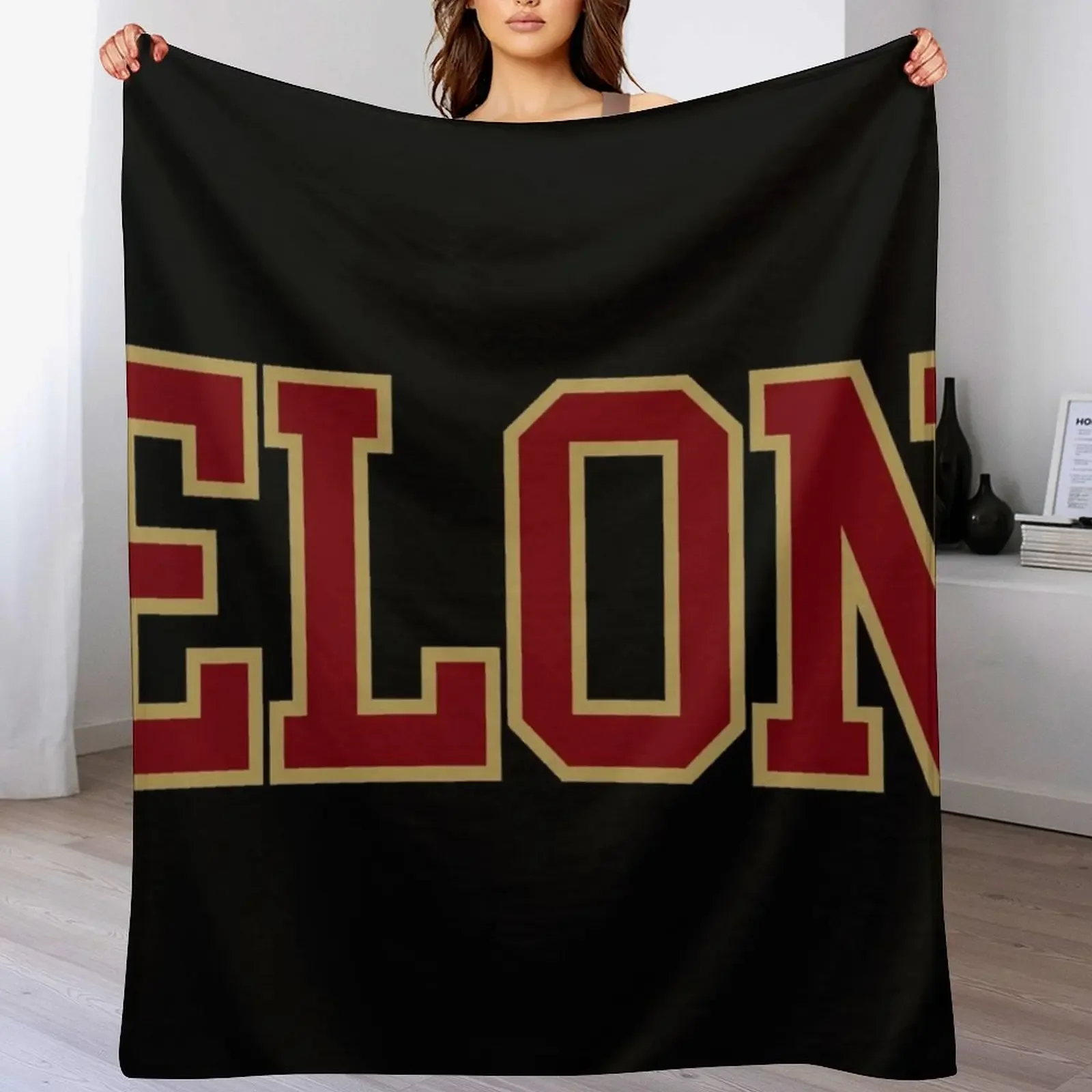 

elon - college font Throw Blanket Decorative Soft Throw Blanket for Couch Sofa