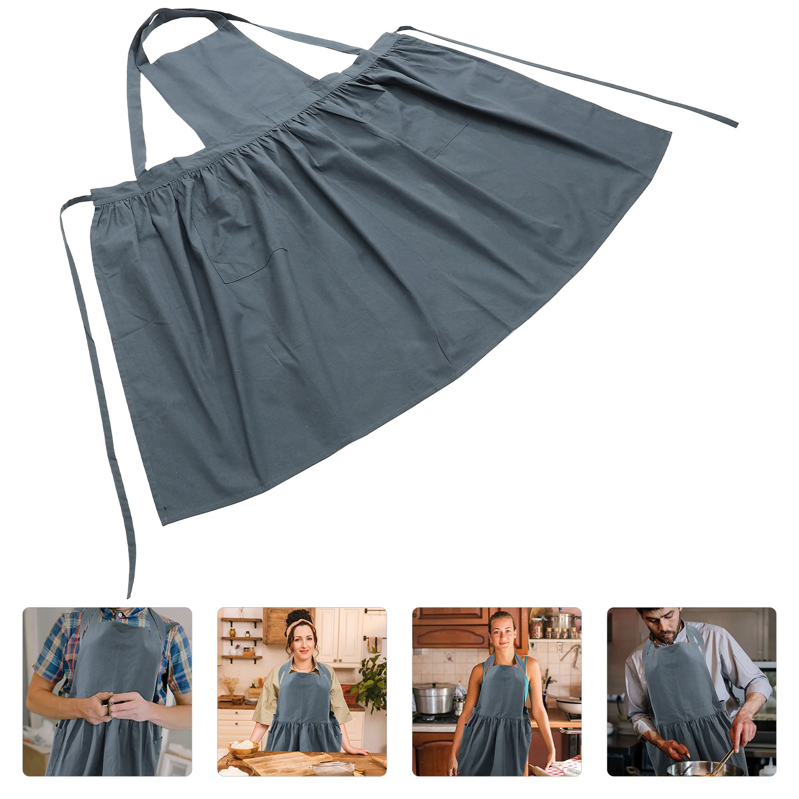 

High-Grade Cotton Cooking Apron Oil-Proof Baking Cafe Shop Multipurpose Wear-Resistant Dirt-Proof Standard Size