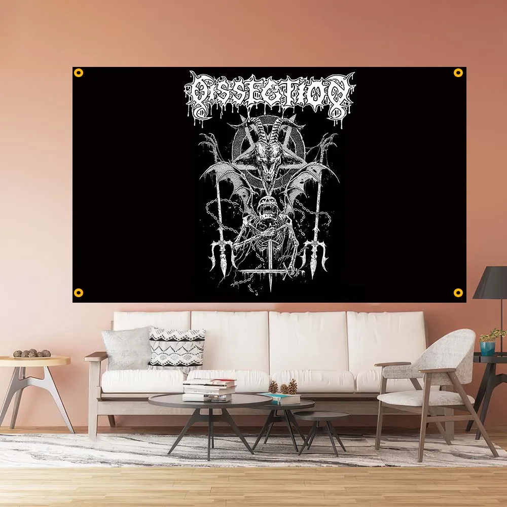 3x5FT DIY Dissections Black Heavy Metal Flag applicable to Polyester Printed Home or Outdoor Decoration flag