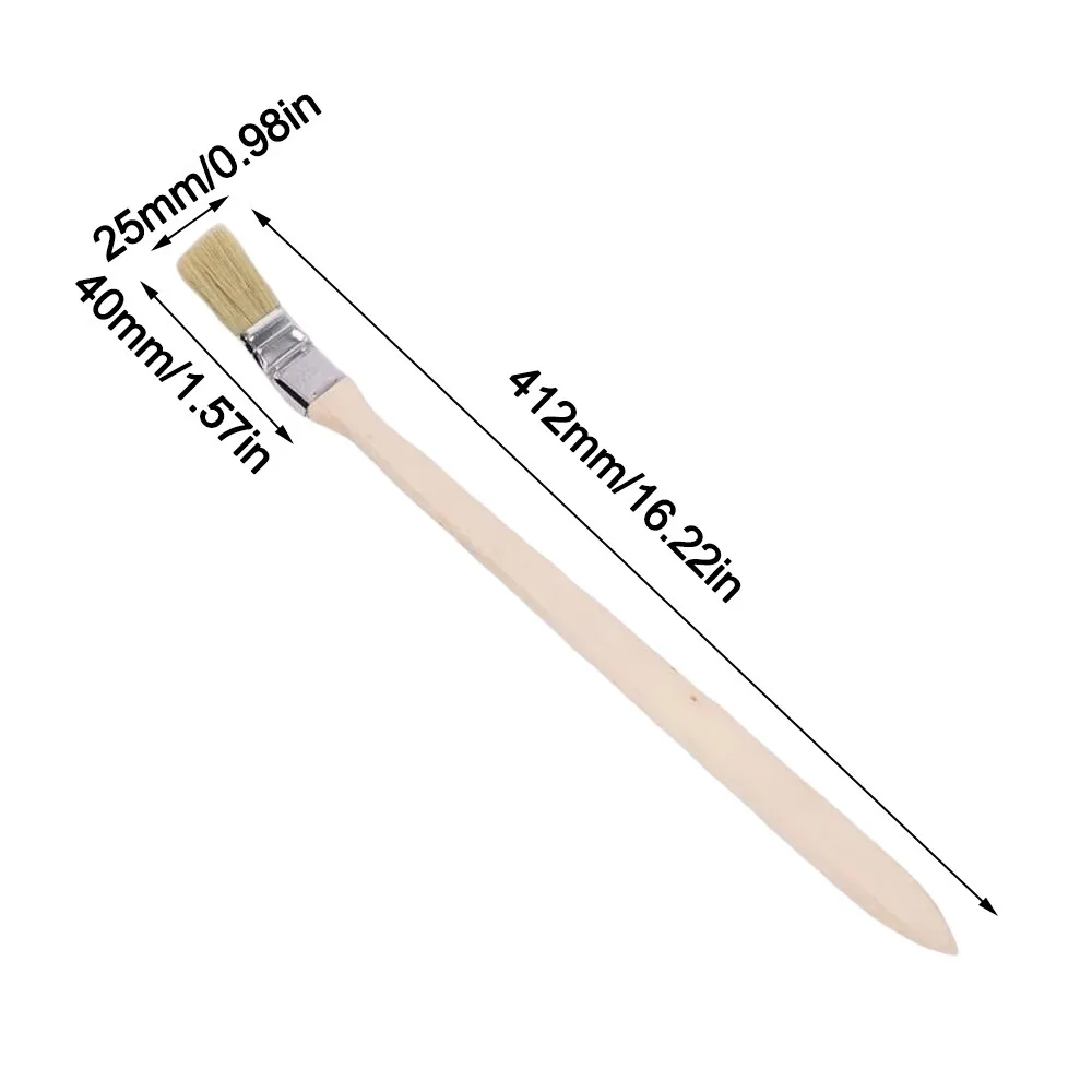 New Long Handle Marine Paint Brush Mixed Pig Mane Hair Solid Wood Handle Wall Painting Brush Elbow Shape BBQ Brush Arts Crafts