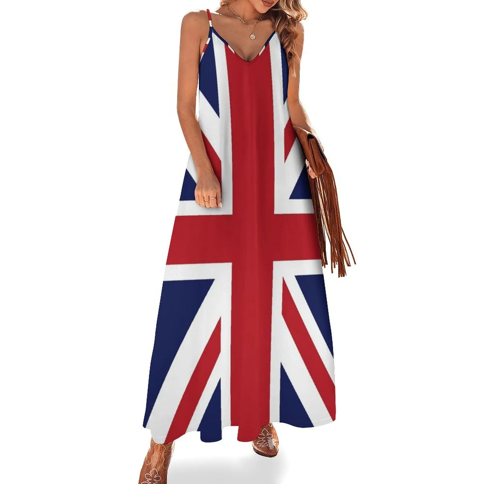 

Union Jack Flag of the UK Sleeveless Dress Dresses gala women's luxury party dress elegant chic women dresses promotion Dress