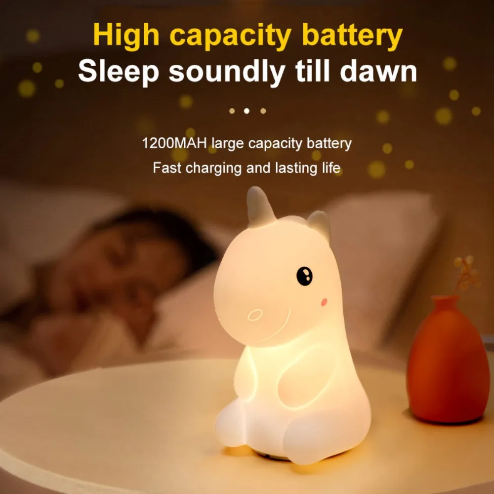 ユニコーンパドルナイトライトシリコンパドルランプ充電式睡眠用ベッドサイドランプテーブルランプ雰囲気ライト