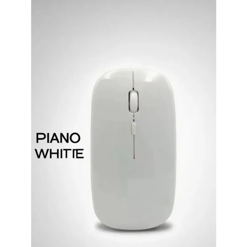 White Wireless Computer Mouse-Rechargeable, Silent Click, Lightweight, Ideal For Home, Office, Students Game Mouse