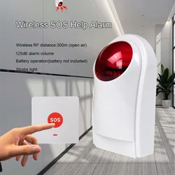 Outdoor wireless SOS help alarm system with SOS button 300m signal distance power by battery rainproof