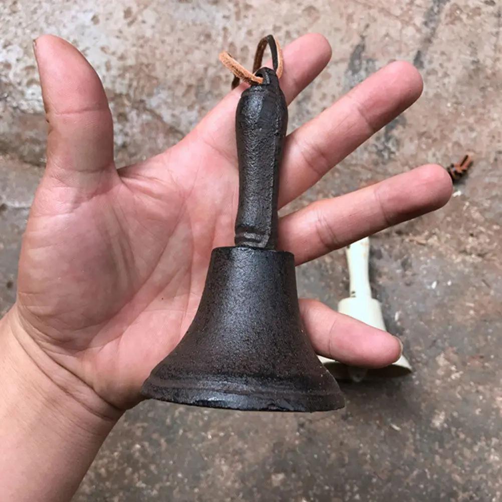 Iron H Bell Mini School Call Vintage Decor Retro Desk Accessory Small H Wired Melodious Sound Practical Storage Easy