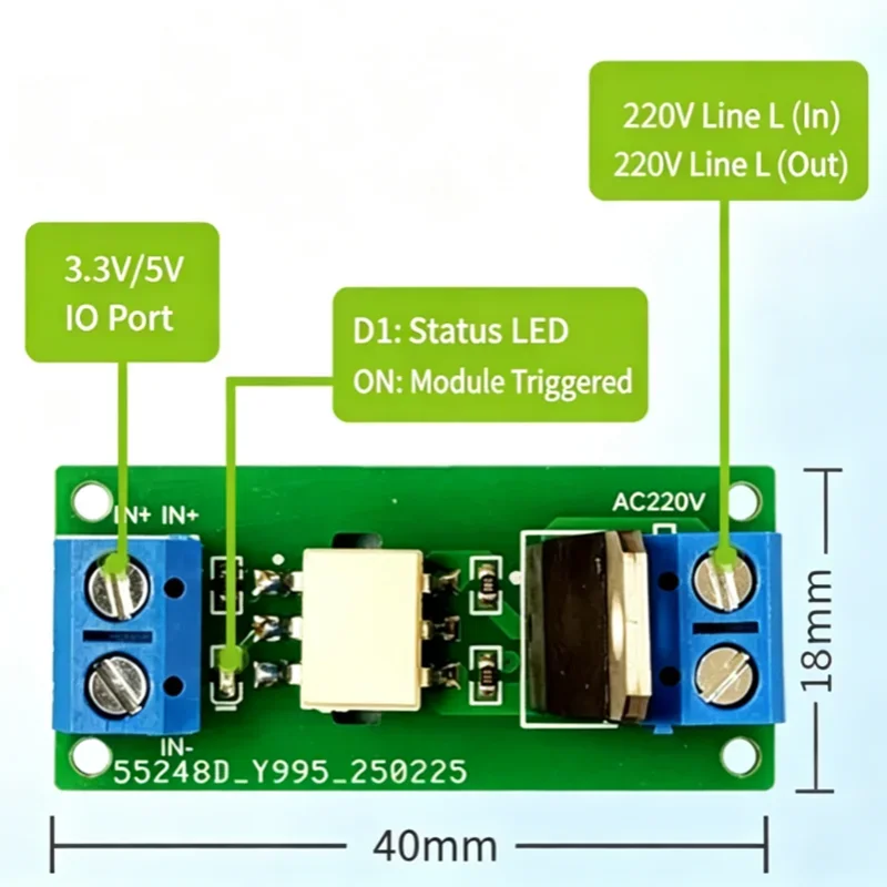 Optocoupler Isolated Zero‑Cross Trigger Triac Module AC220V AC Dimming Voltage Speed Regulator High Power Motor Control Board