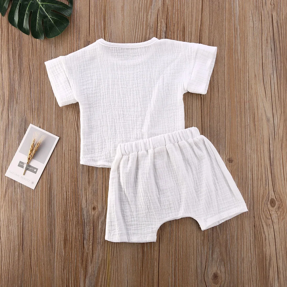 New Baby Girls Boys Cotton Summer Short Sleeve Tops+Shorts Suits