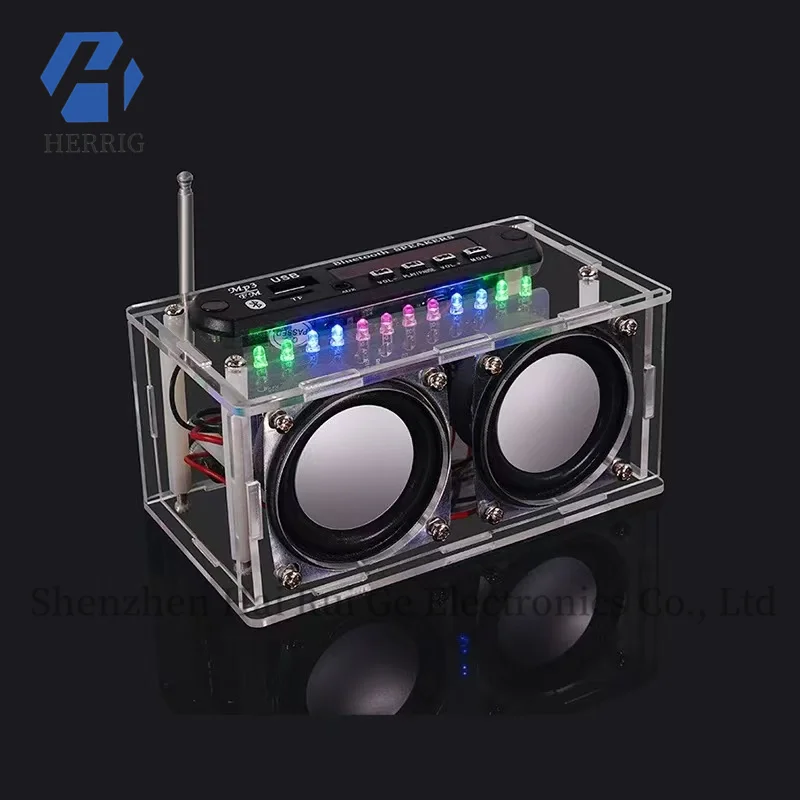 

Original radio sound system kit with amplifier, Bluetooth dual-channel speaker, and spectrum FM tuner/DIY electronic module