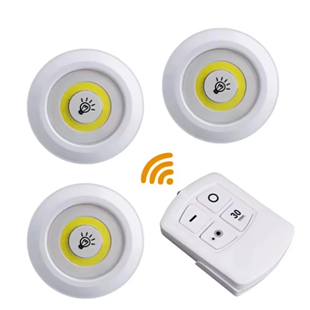 Kit 3 Luminária Lâmpada Led Spot Sem Fio Controle Remoto