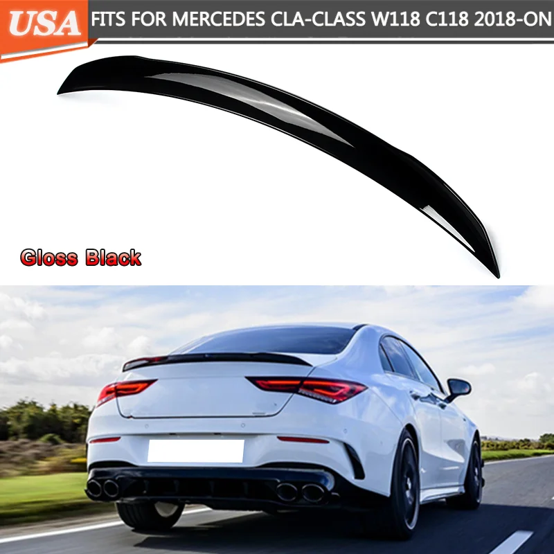 

Gloss Black Rear Trunk Lip Spoiler Compatible with Benz 2018-2024 C118 CLA180 W118 CLA250 Rear Tail Wing Body Kit Magickit
