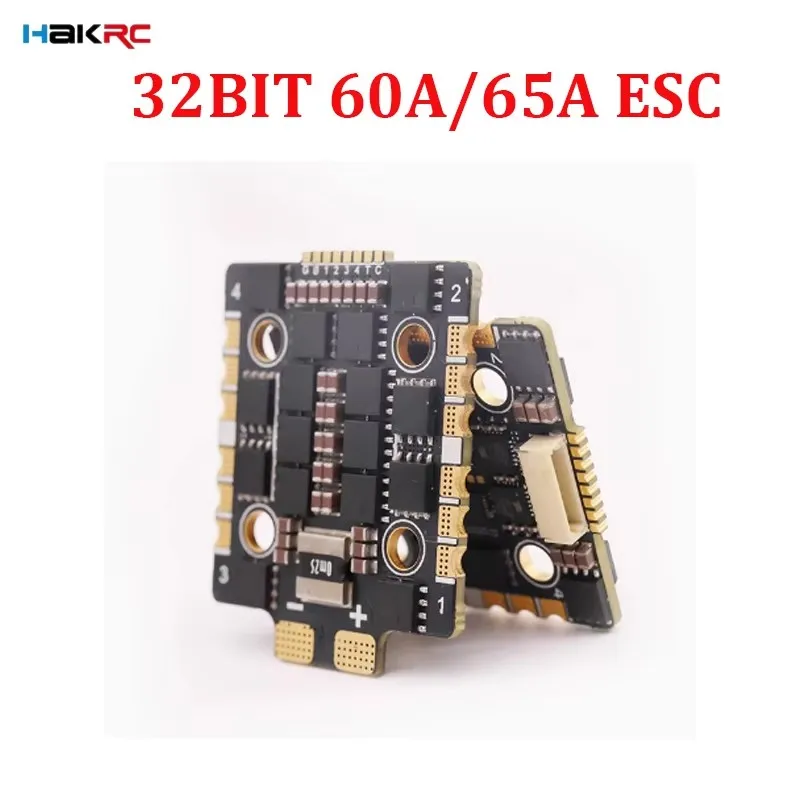 HAKRC BLHeli 32BIT 60A/65A 4-in-1 Brushless ESC 2-8S LIPO DShot 150/300/600 20x20mm for FPV Freestyle Racing Drone