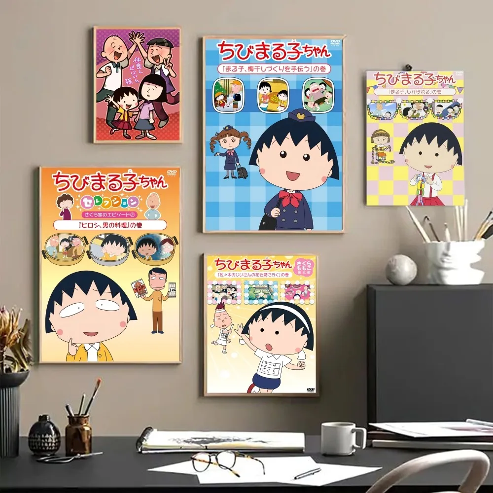 Chibi Maruko Chan Sakura Kyoko Poster Posters Sticky HD Quality Wall Art Retro Posters for Home Kawaii Room Decor