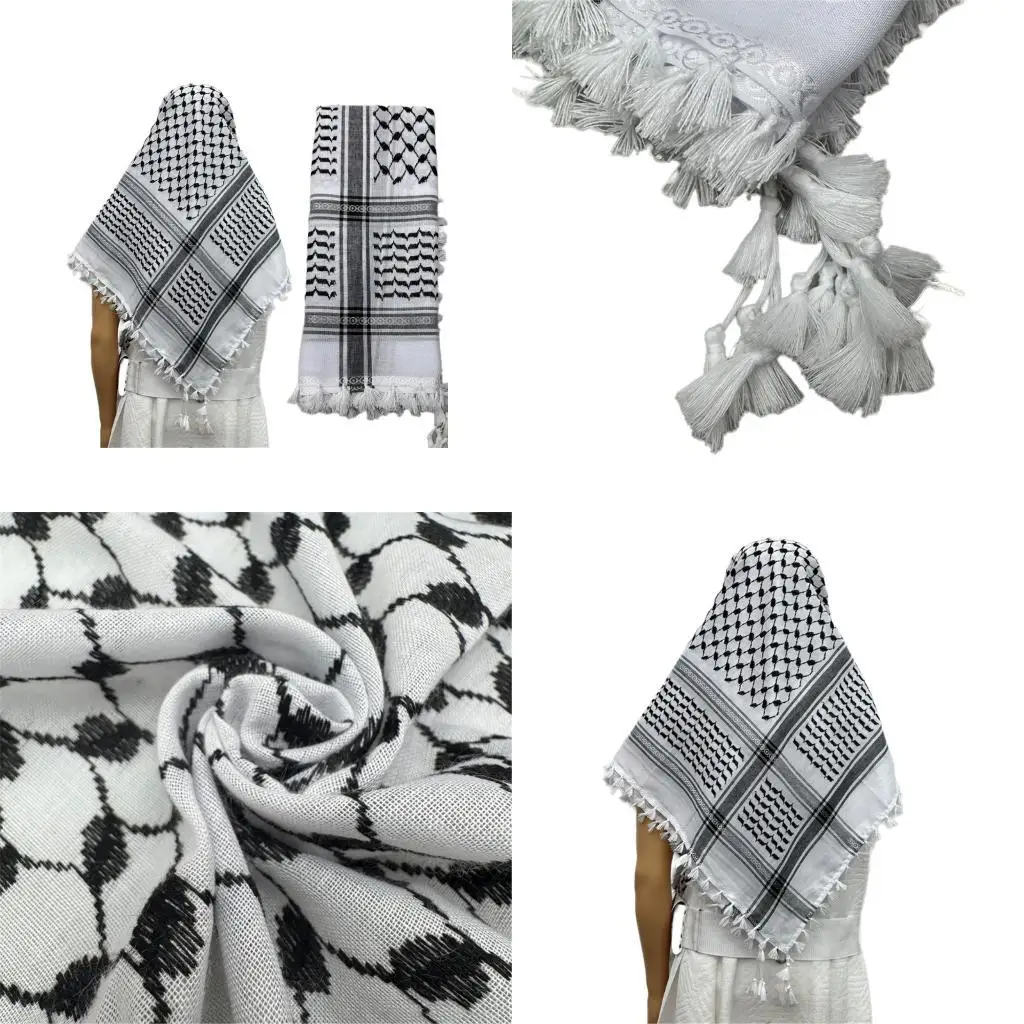 

R1WE Arafat Headwrap Shemagh Head Scarf для ближневосточного взрослого для взрослых ежедневной одежды и культурного покрывающих