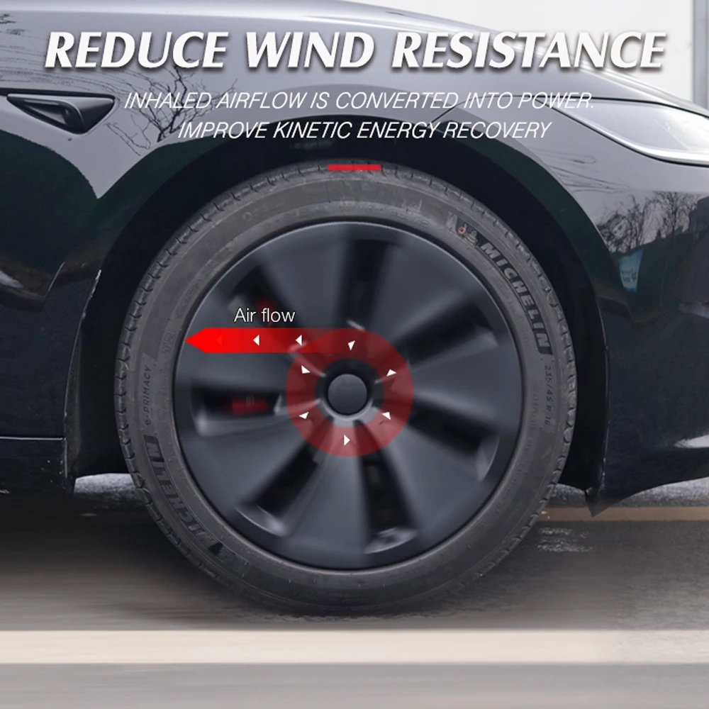 2025 ل تسلا نموذج 3 هايلاند 18 بوصة جديد غطاء عجلة الأداء غطاء الاطارات جزء العجلة كامل حافة 2024 اكسسوارات 4 قطعة Hubcaps #5