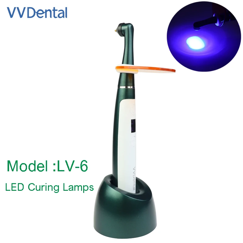 VVDental Photopolymer Dental Curing Lamp Wavelength 385-515nm 360 Degree Lamp Head Second Charging Base Wireless Curing Lamp Lv6