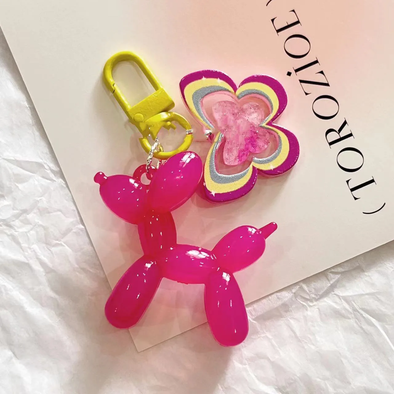 Kawaii Balloon Dog Keychain Models for Girls Sweet Ins Style Balloon Dog Phone Chain Key Buckle Accessories Bag Pendant Toys New