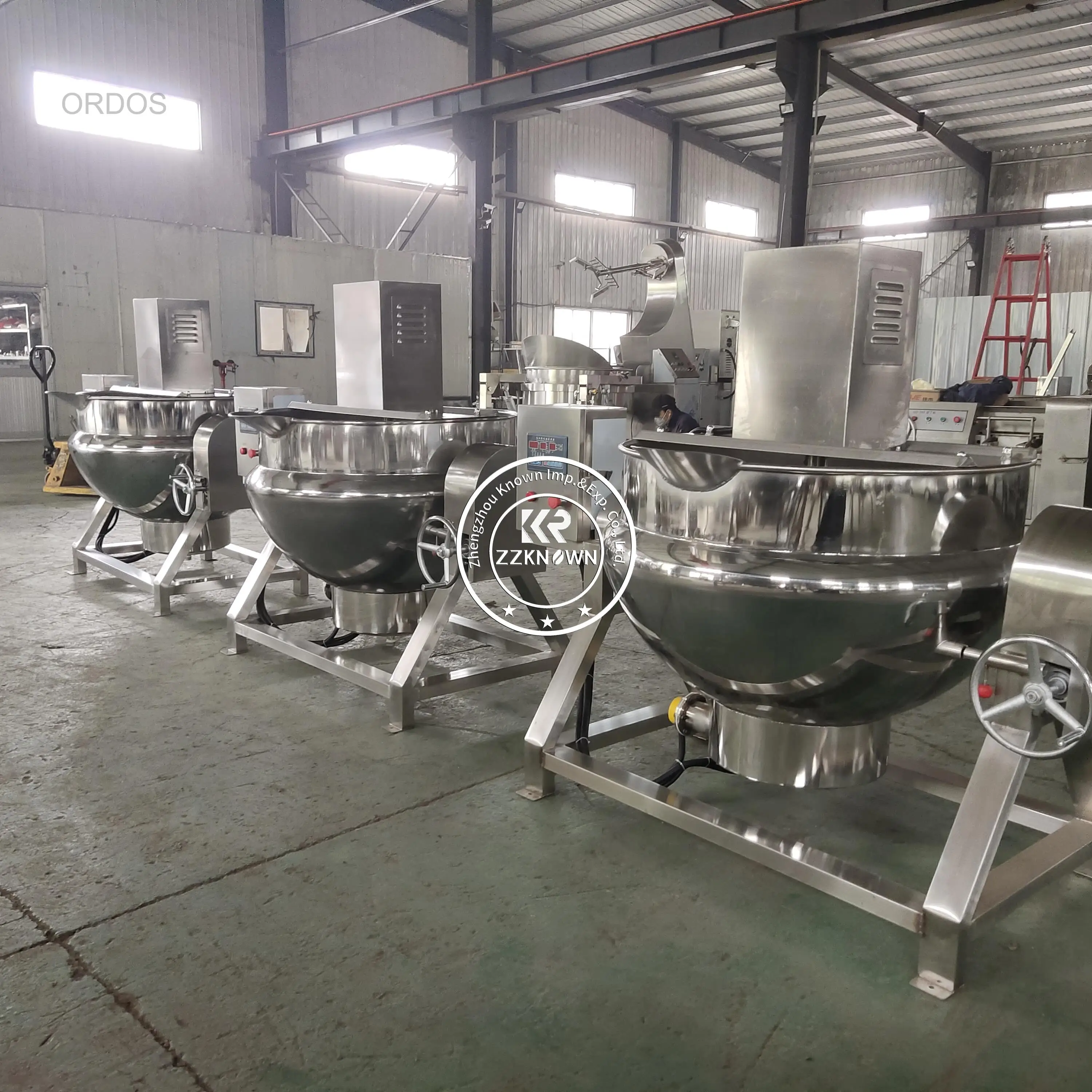 Multi Functional Food Jacketed Pot Heating Mixing Jam Sandwich Pot Stirring Cooking Steam Jacket Ball Pot Steam Jacketed Kettle