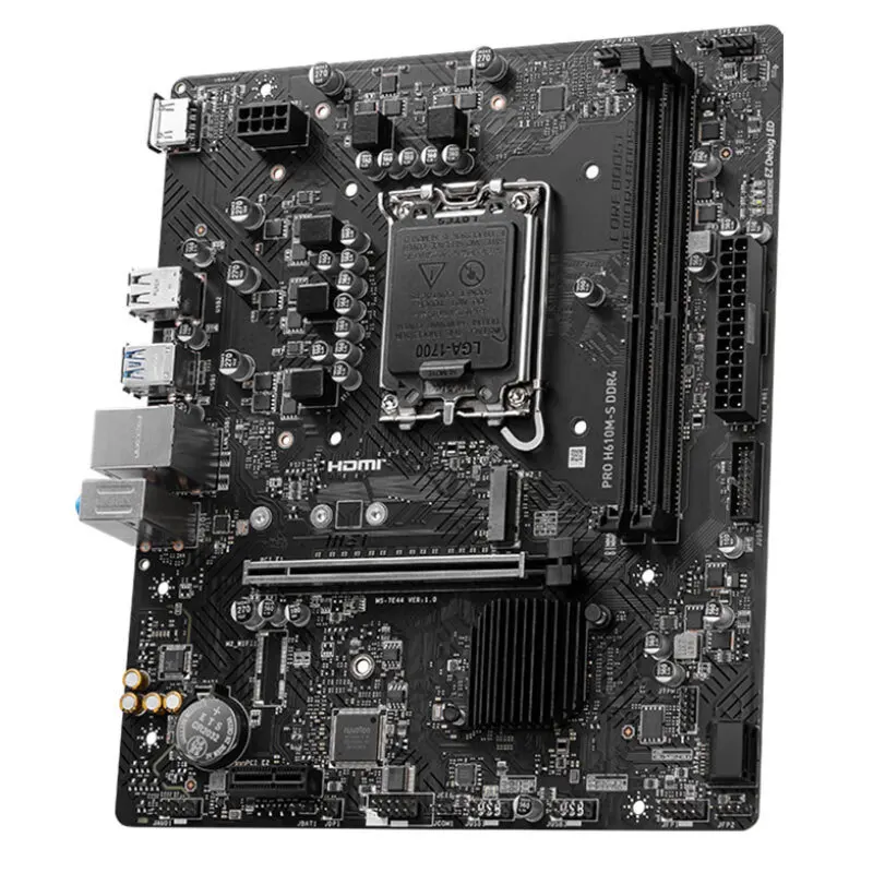 PRO H610M-S DDR4 M-ATX Desktop Motherboard, LGA1700 Mainboard for Home Office & Study CPU Installation