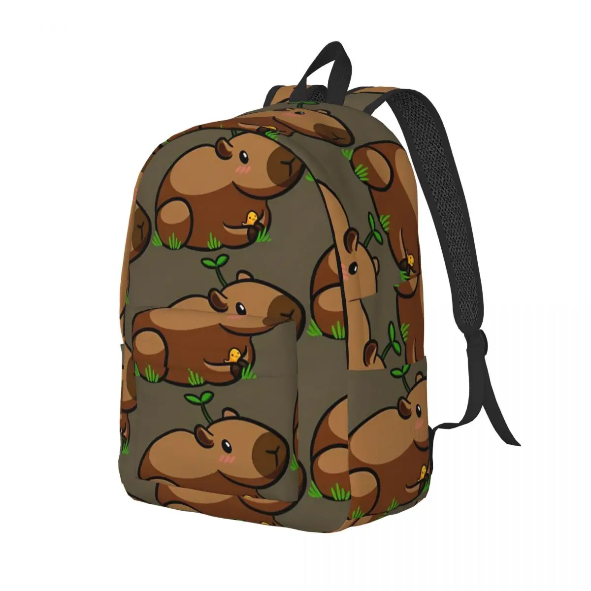 Capybara Lovers Backpack Middle High College School Student Bookbag Teens Canvas Daypack Hiking