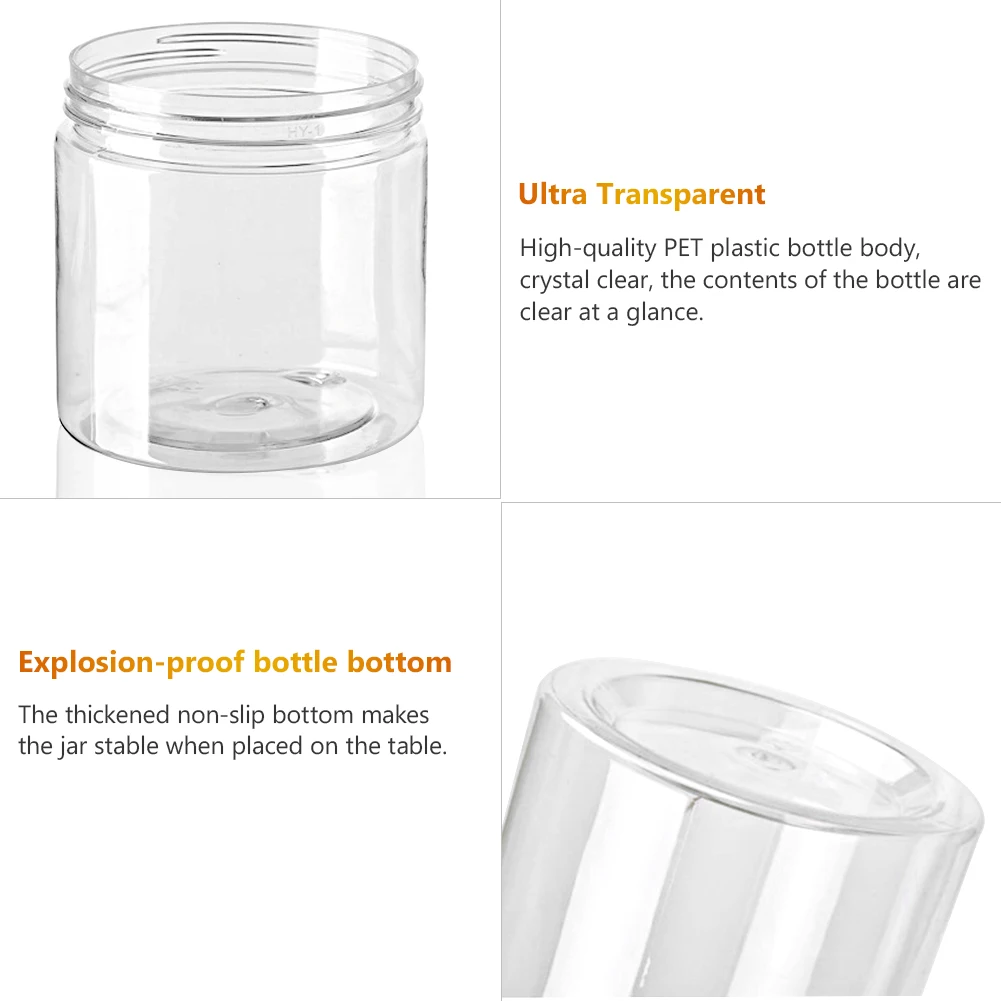 12pcs 30-150ml Storage Jars Empty With Cosmetic Jars Makeup Clear lid Plastic Screw-on Refillable Balm Container Travel Bottle