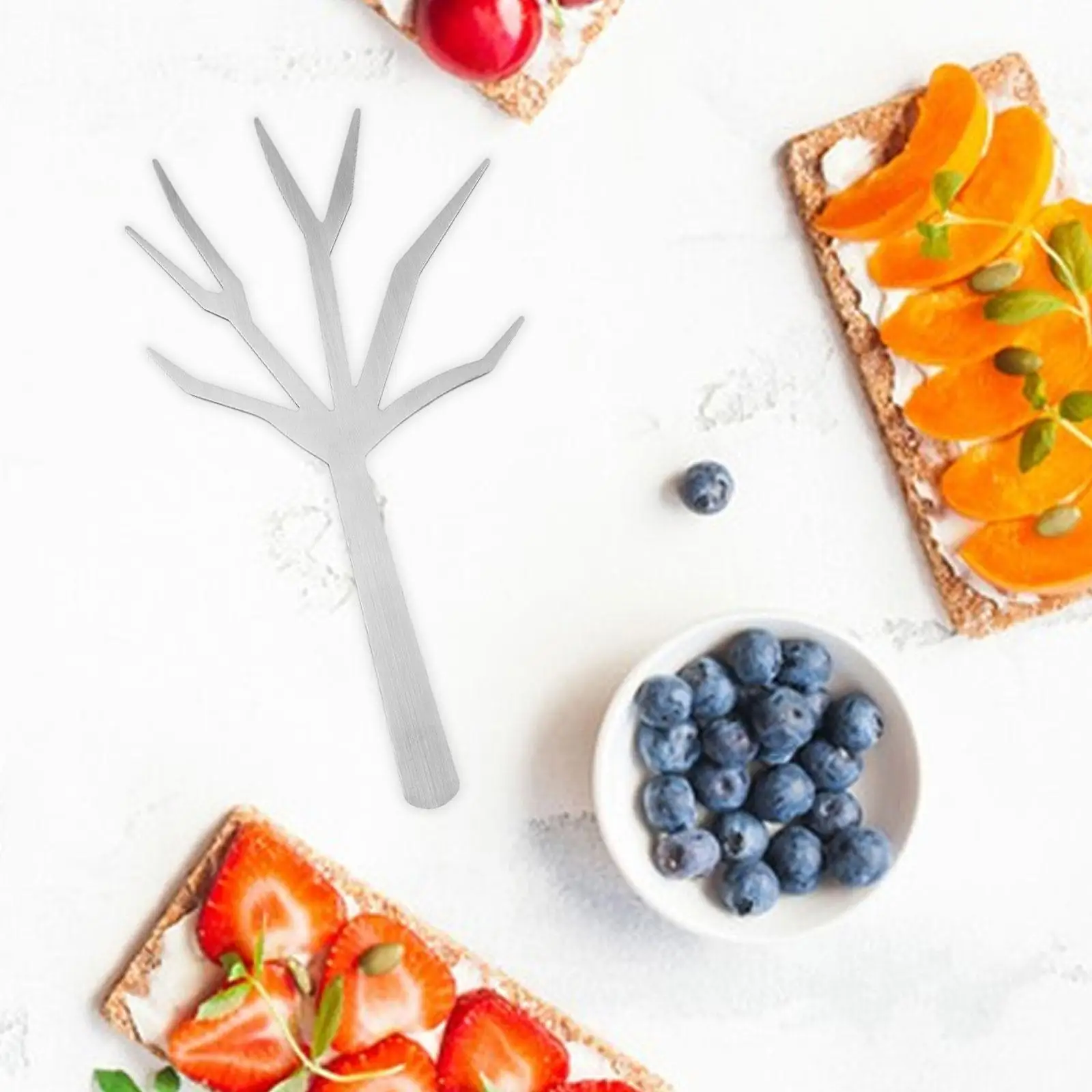 

Fruit Fork Stainless Steel Novelty Kitchen Gadget Dessert Fruit Pick Multiple