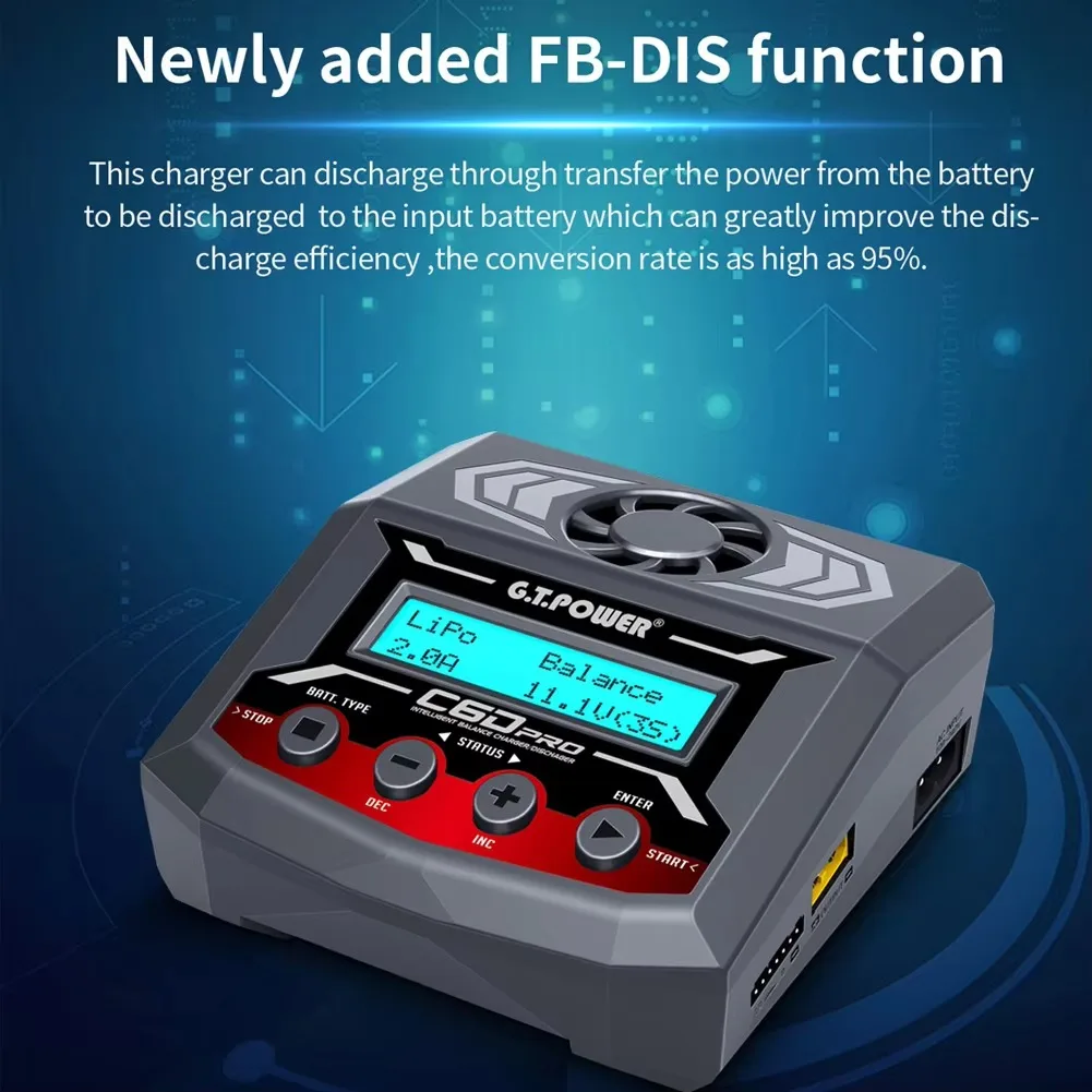 SmCp﻿ GT.POWER IMAX C6D Pro Balance Charger Discharger 300W 12A RC For Drone Car Boat LiPo/LiFe/LiIon/LiHV/NiMH/NiCd Battery