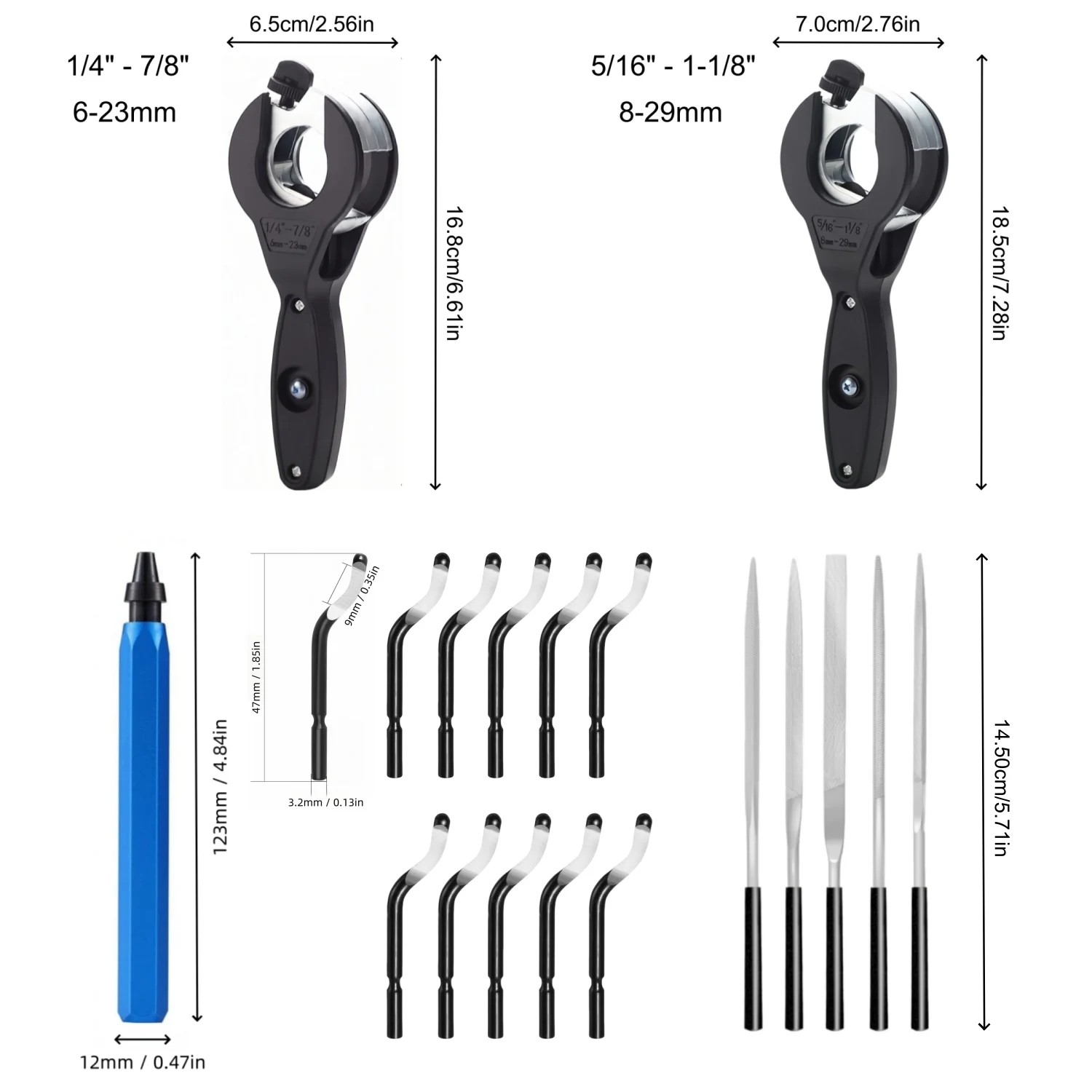 Ratschenrohrschneider für schwere Beanspruchung mit Entgratwerkzeug – Professioneller Rohrschneider für Kupfer-, Aluminium-, PVC-, Stahl-, Messing- und HVAC-Rohre – Detail 4