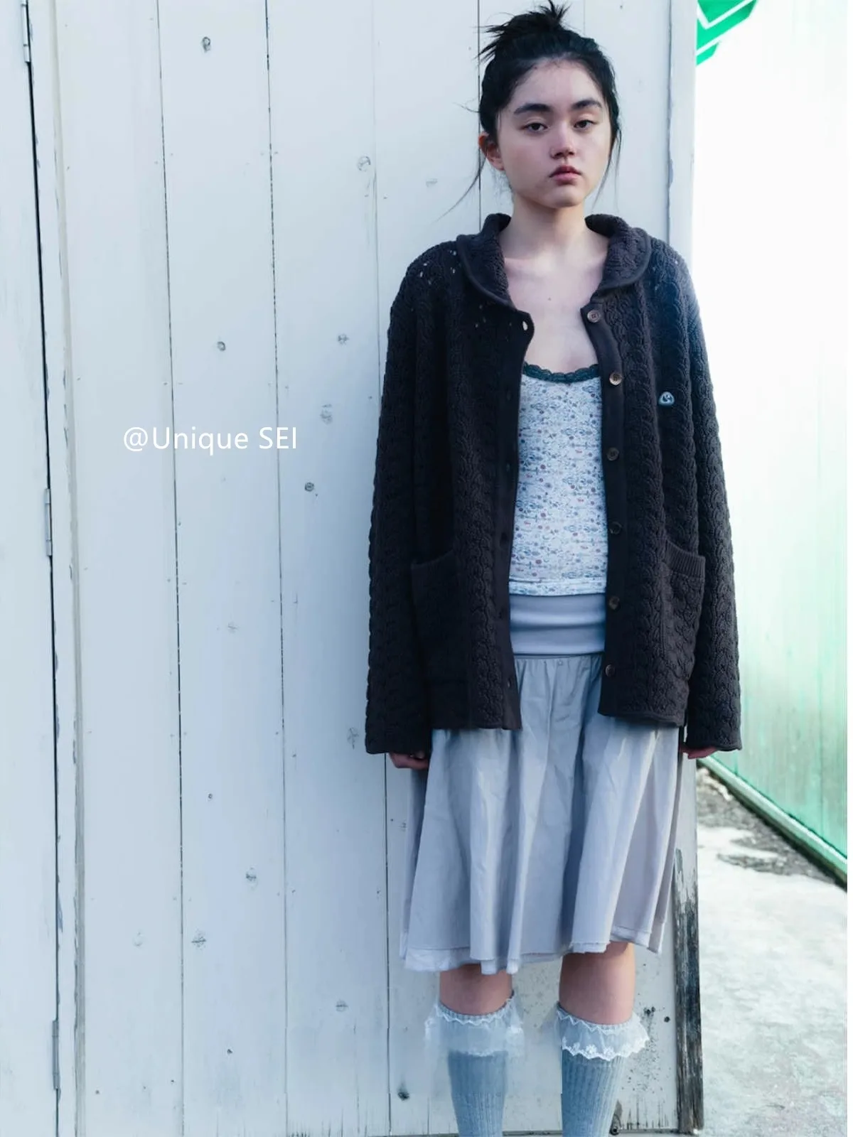 Casual Unique SEI Double Layered Flared Skirt Women's Half-length Casual Wear High Waist Design Korean Style A-line Skirt