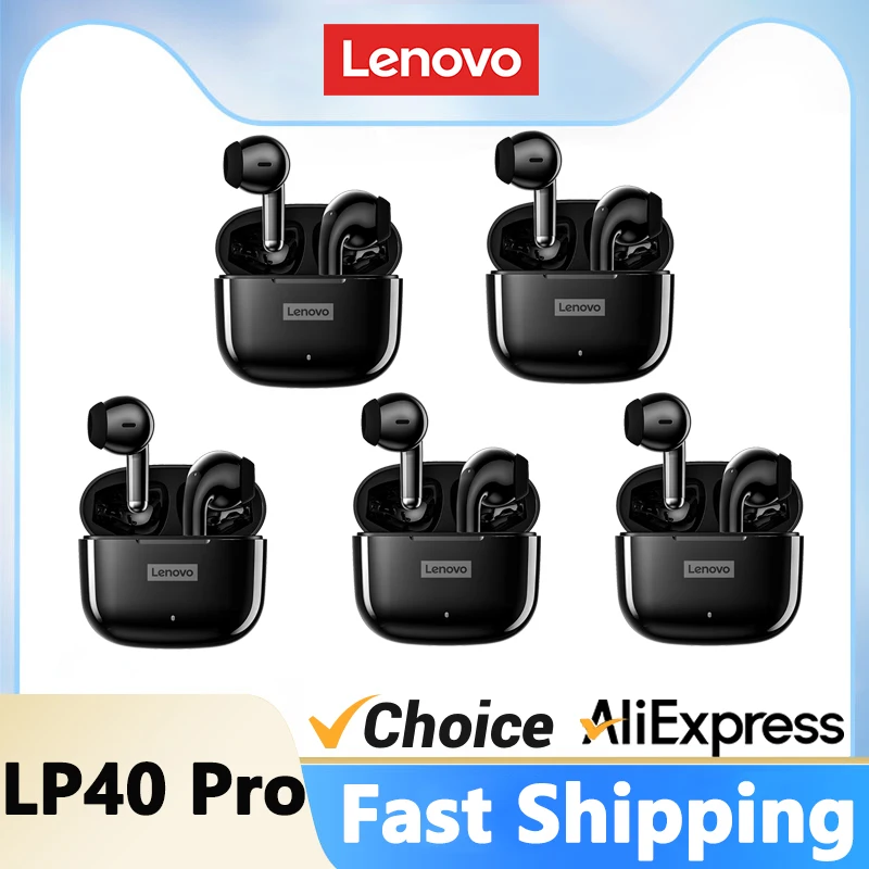 Choice 5PCS Lenovo LP40 Pro TWS Earphones Bluetooth 5.3 Wireless Earbud Music Noise Reduction Sport Headphones HD Call with Mic