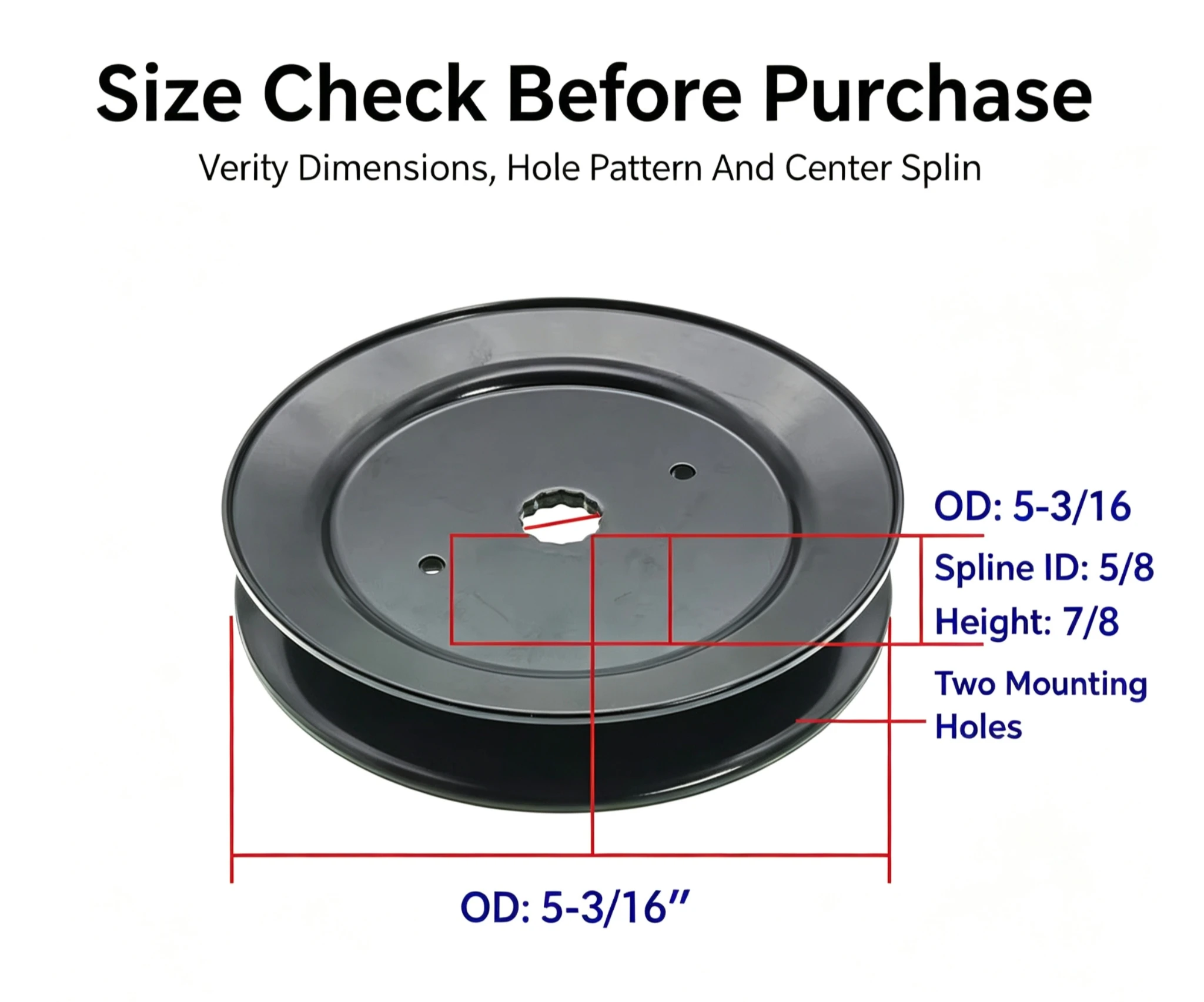 Maxpower 332512B Mower Pulley Single Slot Spindle Pulley Replaces Craftsman/Husqvarna/Poulan