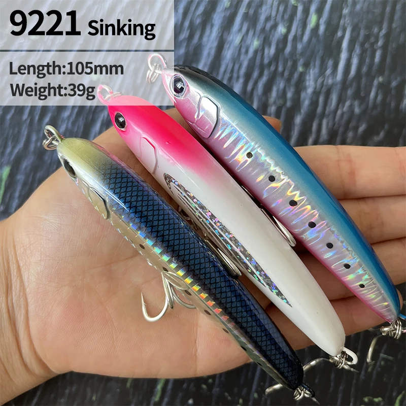 105mm 39g Fast Sinking Pencil Fishing Lures Laser Artificial Bait Wobbler for Sea Tuna Trout Heavy Swimbait Fishing Accessories