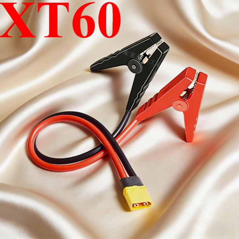 Cabo Conector 12AWG XT60 para Garras Jacaré de 100mm, Linha de Conexão para Carregamento de Bateria de Lítio 100A para Carro e Aeromodelo