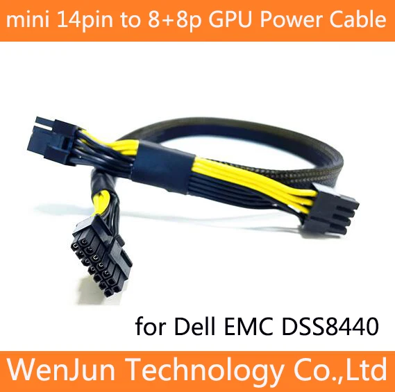 PSU mini 14pin to 8+8p PCI-E GPU Video Card Power Cable for Dell EMC DSS8440 and 3090 4070 A100