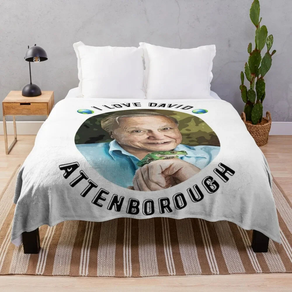 I Love David Attenborough Throw Blanket funny gift Luxury Brand Blankets