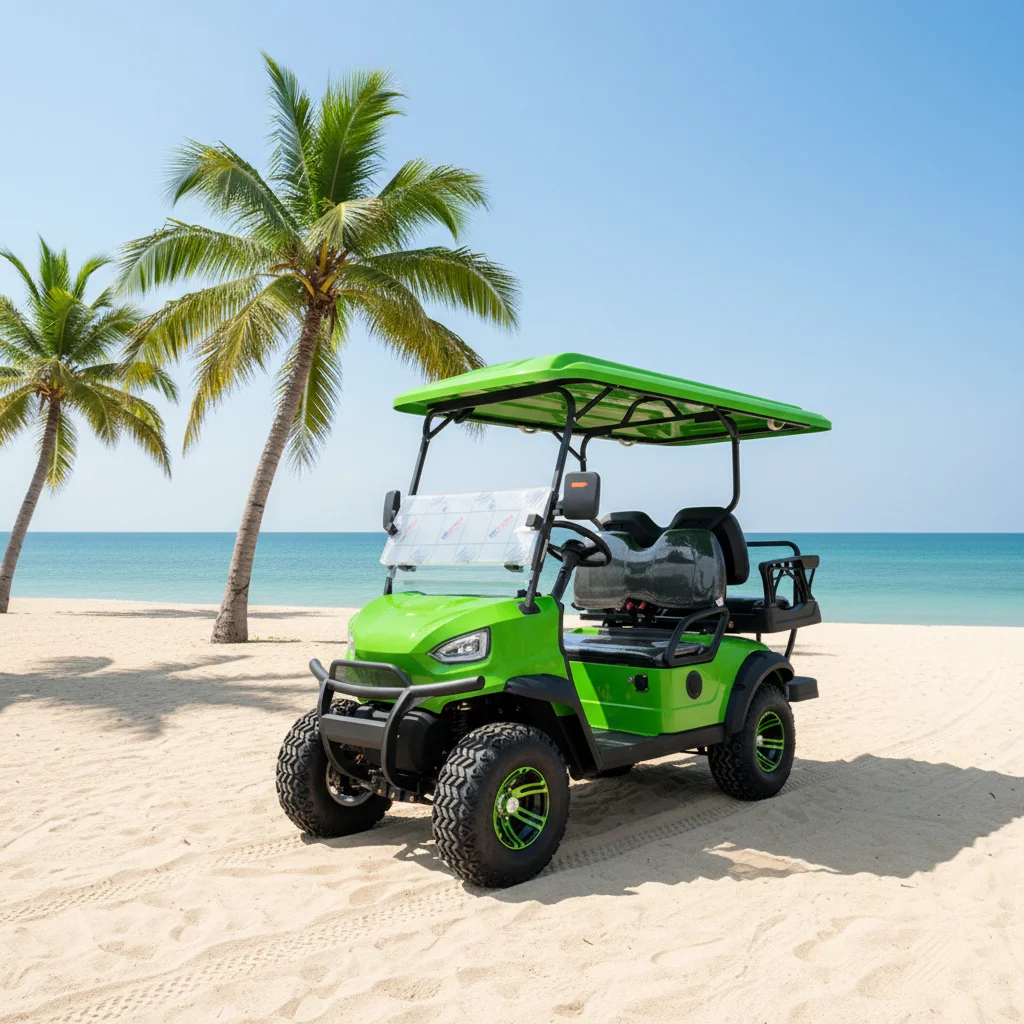 72V Off-Road Electric Golf Cart 4 Seater Lithium Battery Utility Vehicle for Garden Villa Hunting Use