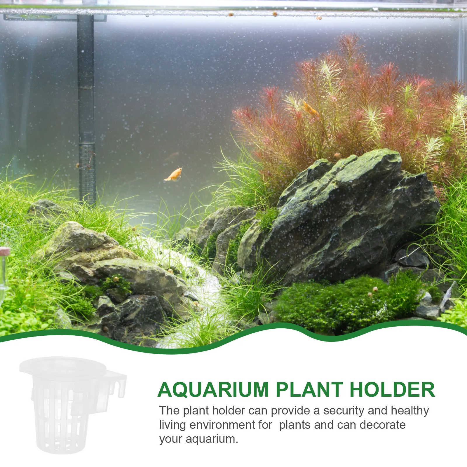 

2pcs Aquarium Plant Pot Hanging Planter Clear Fish Tank Decor Hydroponics Acrylic Professional Practical Aquatic Plants Growth