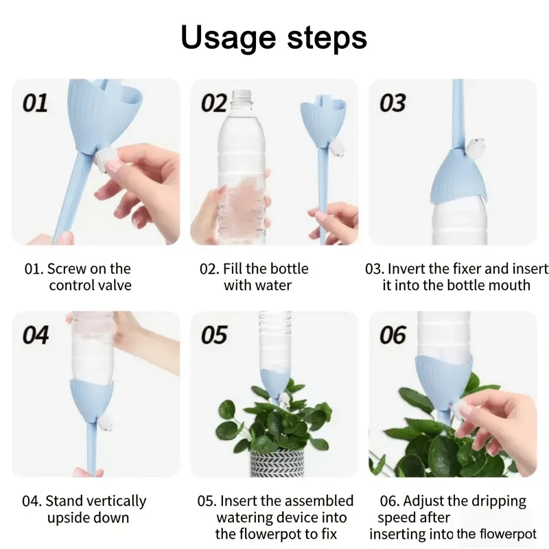 1/4pcs Automatic Drip Irrigation System Self Watering Flower Watering Device Adjustable Plants Rate Garden Auto Water Dripper