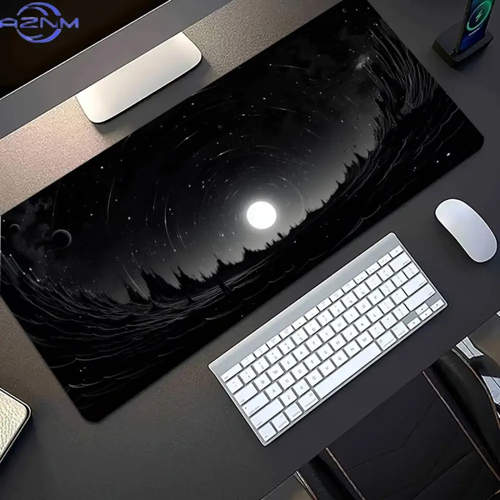Starry Sky Moon Forest Mouse Pad Waterproof NonSlip Cosmic Pattern Desk Mat Gaming Keyboard Mat for Desktop Decor